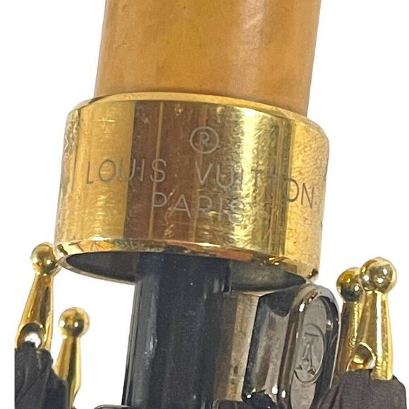 Authentic Louis Vuitton Monogram Logo LV Parasol Umbrella, Wood Handle READ - Picture 11 of 14
